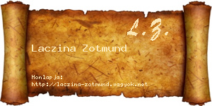 Laczina Zotmund névjegykártya